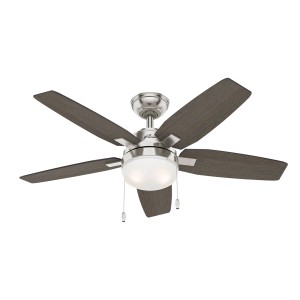 HUNTER Deckenventilator Arcot Nickel gebürstet, 117 cm, mit Beleuchtung und Zugketten.