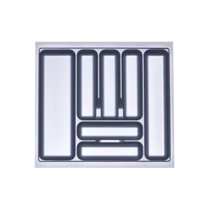 SOTECH Orga-Box I Besteckeinsatz Silbergrau 600 mm Höhe 55 mm Für Blum Tandembox und ModernBox