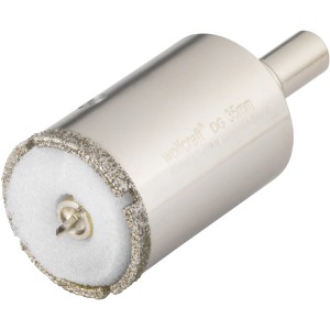 Wolfcraft Diamant-Lochsäge Ceramic, 35 mm Durchmesser. Bohrkrone für Fliesen mit Zentrierbohrer und Schwamm.