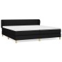 Schwarzes vidaXL Boxspringbett 200x200 cm mit Matratze und Kopfteil.