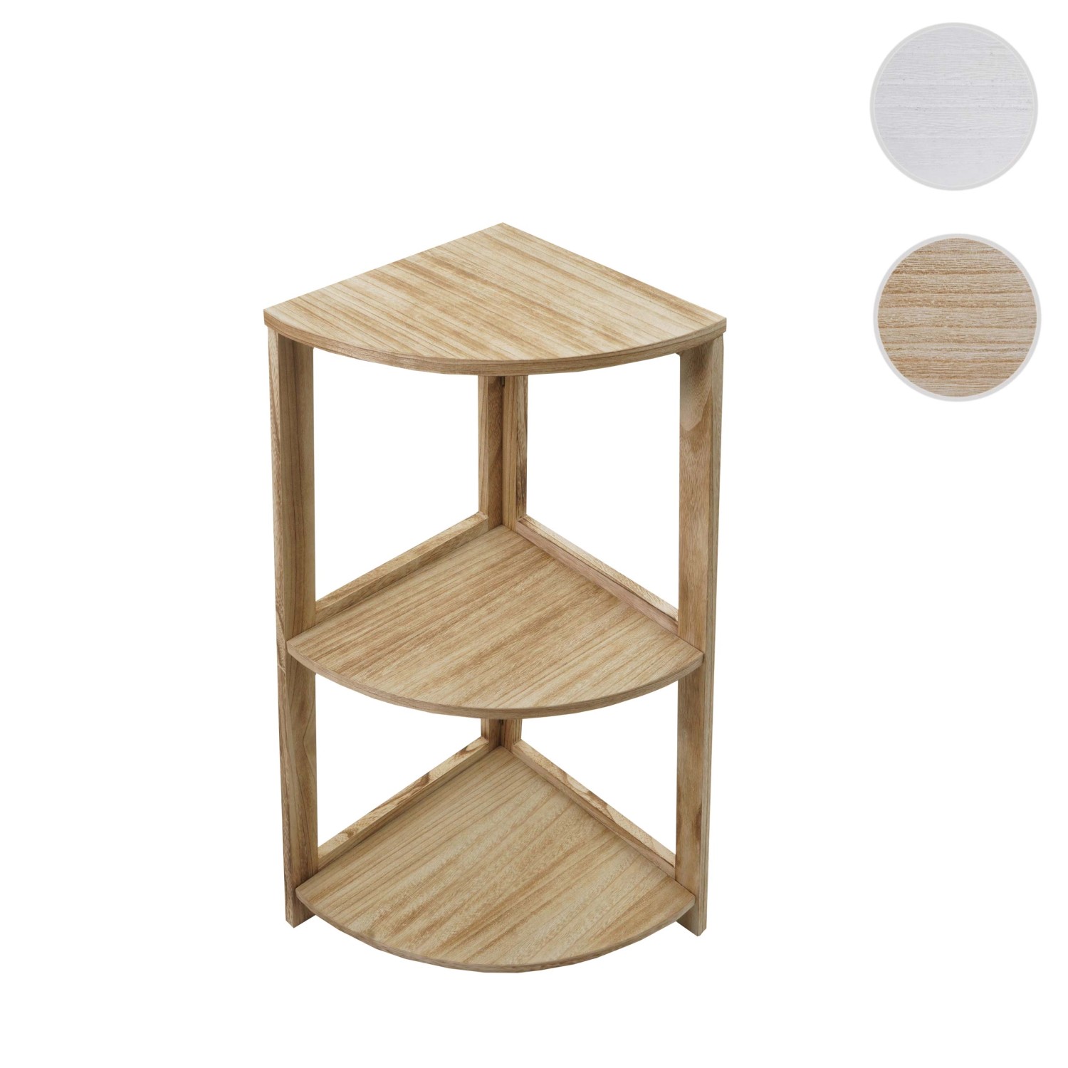 MCW Eckregal K44, naturbraun, mit 3 Ablagen. Wandregal aus Holz für die Ecke.