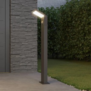 Arcchio LED Außenleuchte Yolena 9619122 mit Bewegungsmelder Spritzwassergeschützt Modern in Schwarz aus Aluminium 1-flammig