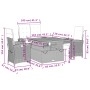 vidaXL Garten-Essgruppe, 4-teilig, beige Poly Rattan mit Kissen. Gartenmöbel-Set mit Tisch, Bank und Stühlen.