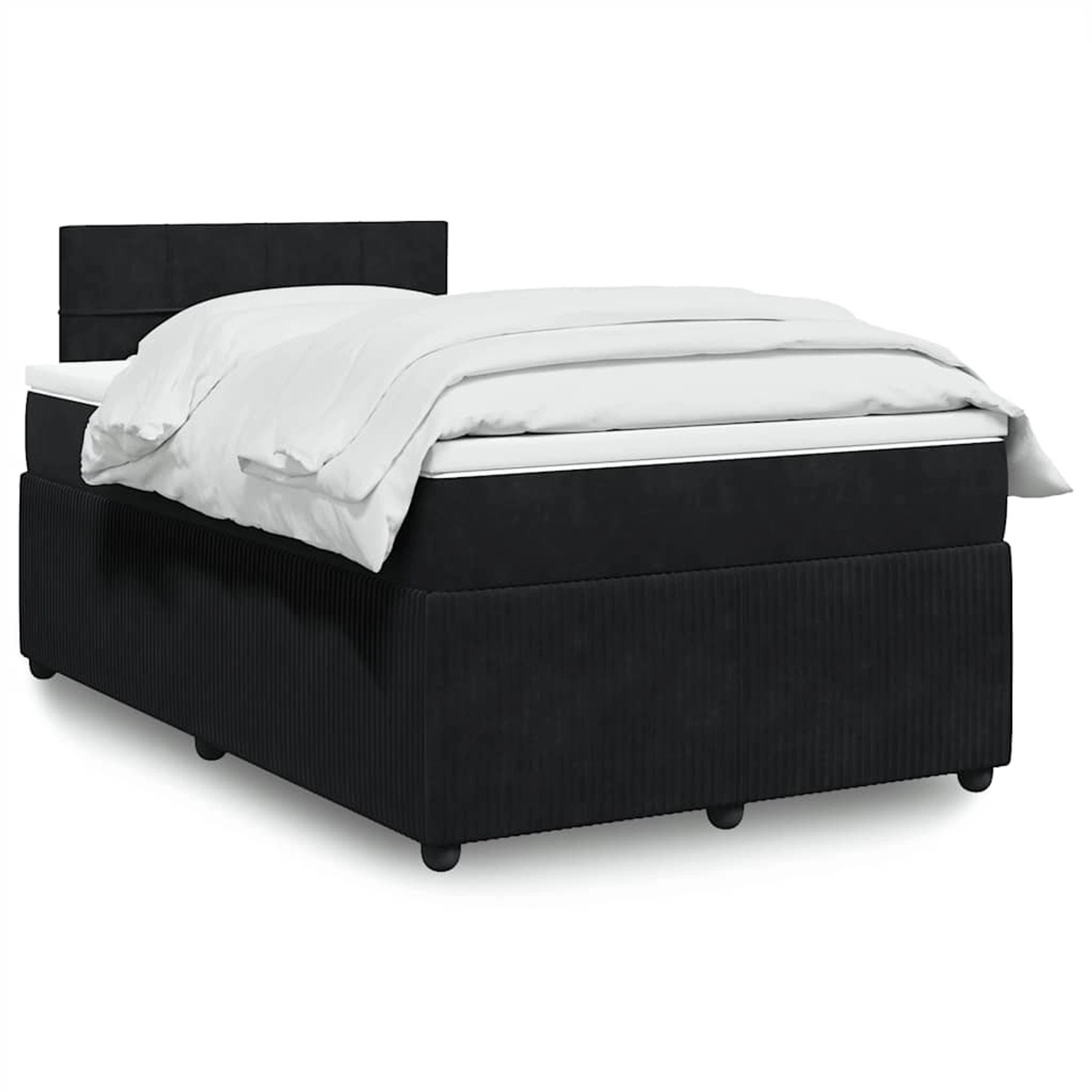 vidaXL Boxspringbett mit Matratze Schwarz 120x190 cm Samt 3289988 günstig online kaufen