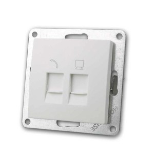 McPower FLAIR Netzwerkdose Weiß 250V10A UP RJ45RJ11