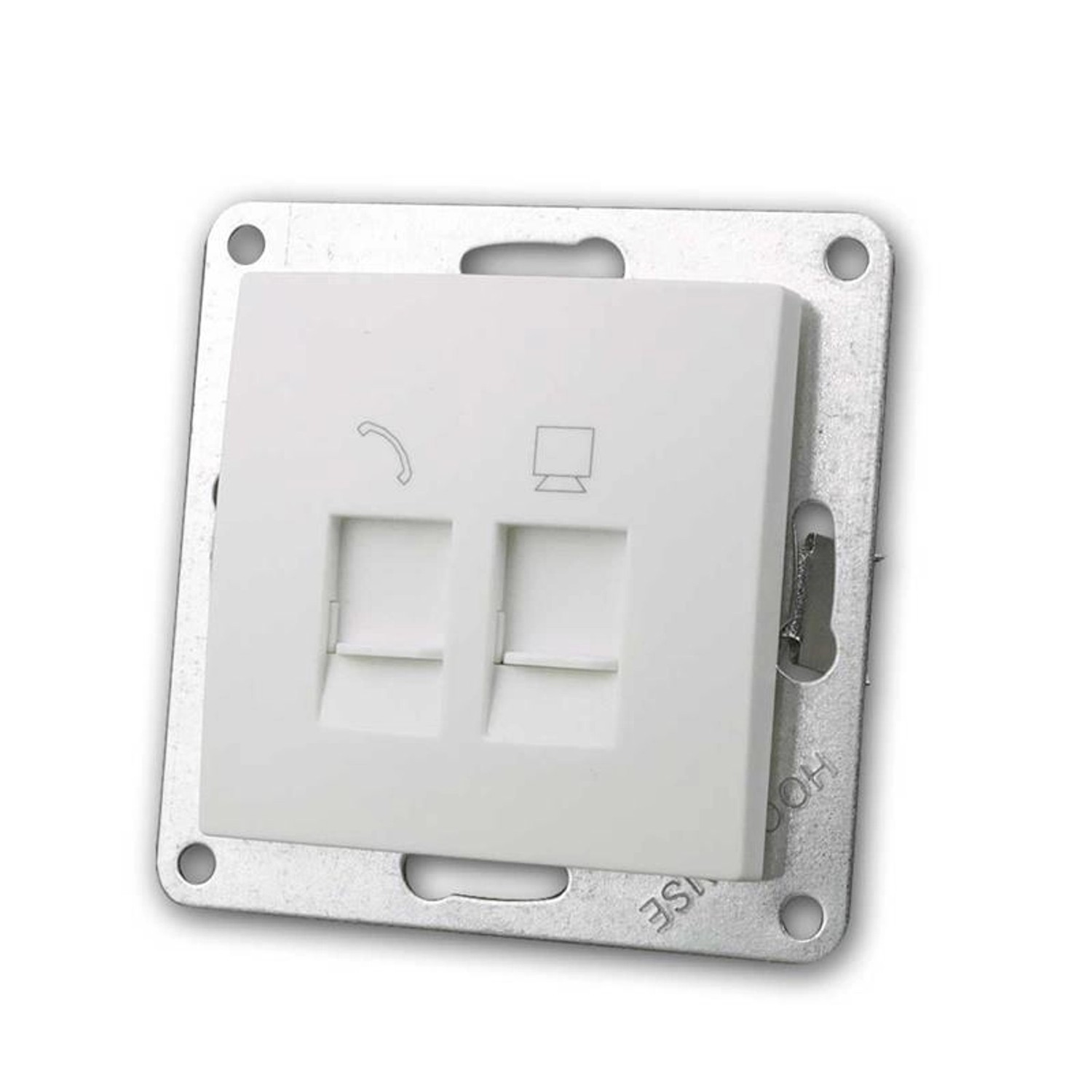 McPower FLAIR Netzwerkdose Weiß 250V10A UP RJ45RJ11