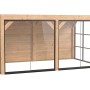 weka Gartenlaube Lumley aus Fichte mit Flachdach, Glasschiebetüren und Holzwänden. Moderne Terrassenüberdachung.