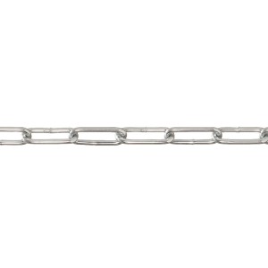 Chromfarbene Conacord Schweißkette, Form C, aus Stahl, 2 mm Durchmesser.