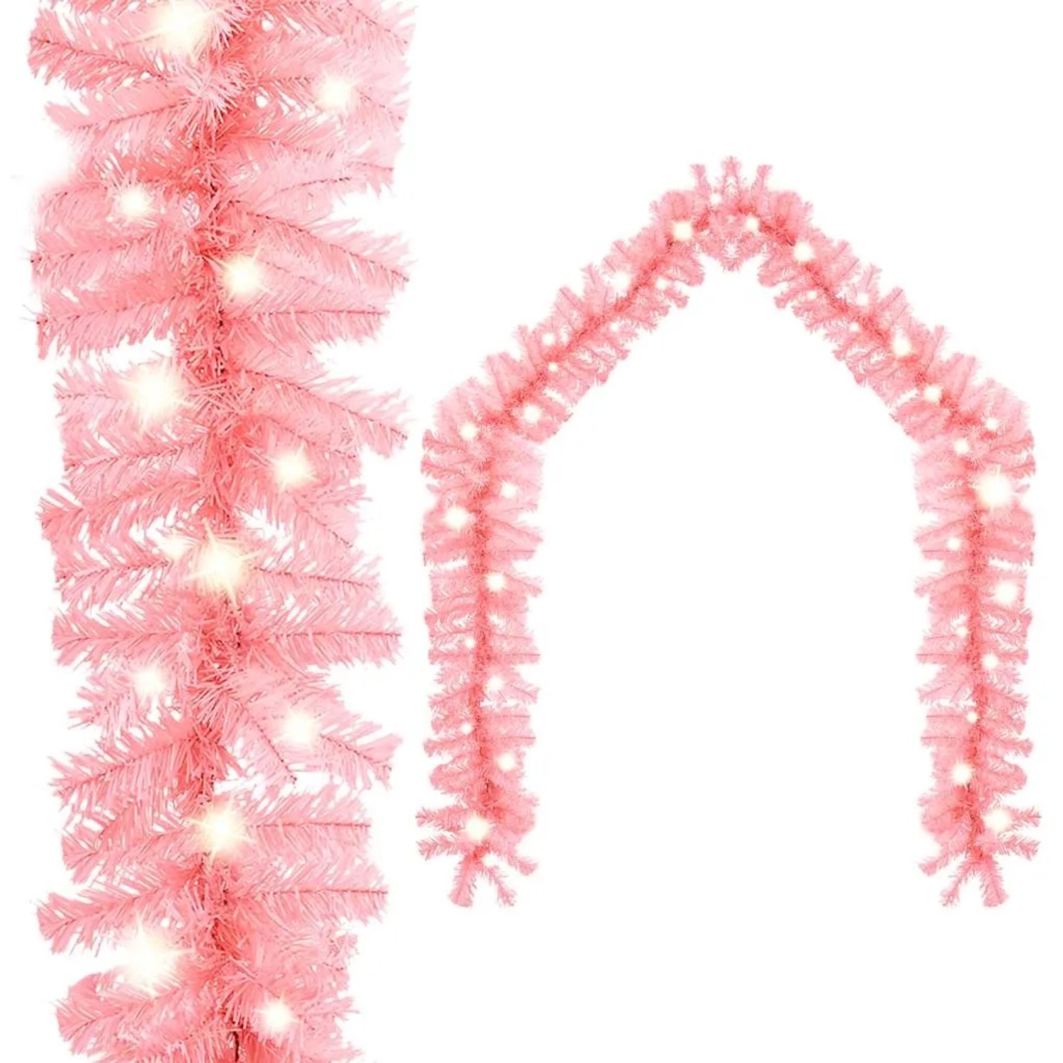 vidaXL Weihnachtsgirlande mit LED 10 m Rosa 329199