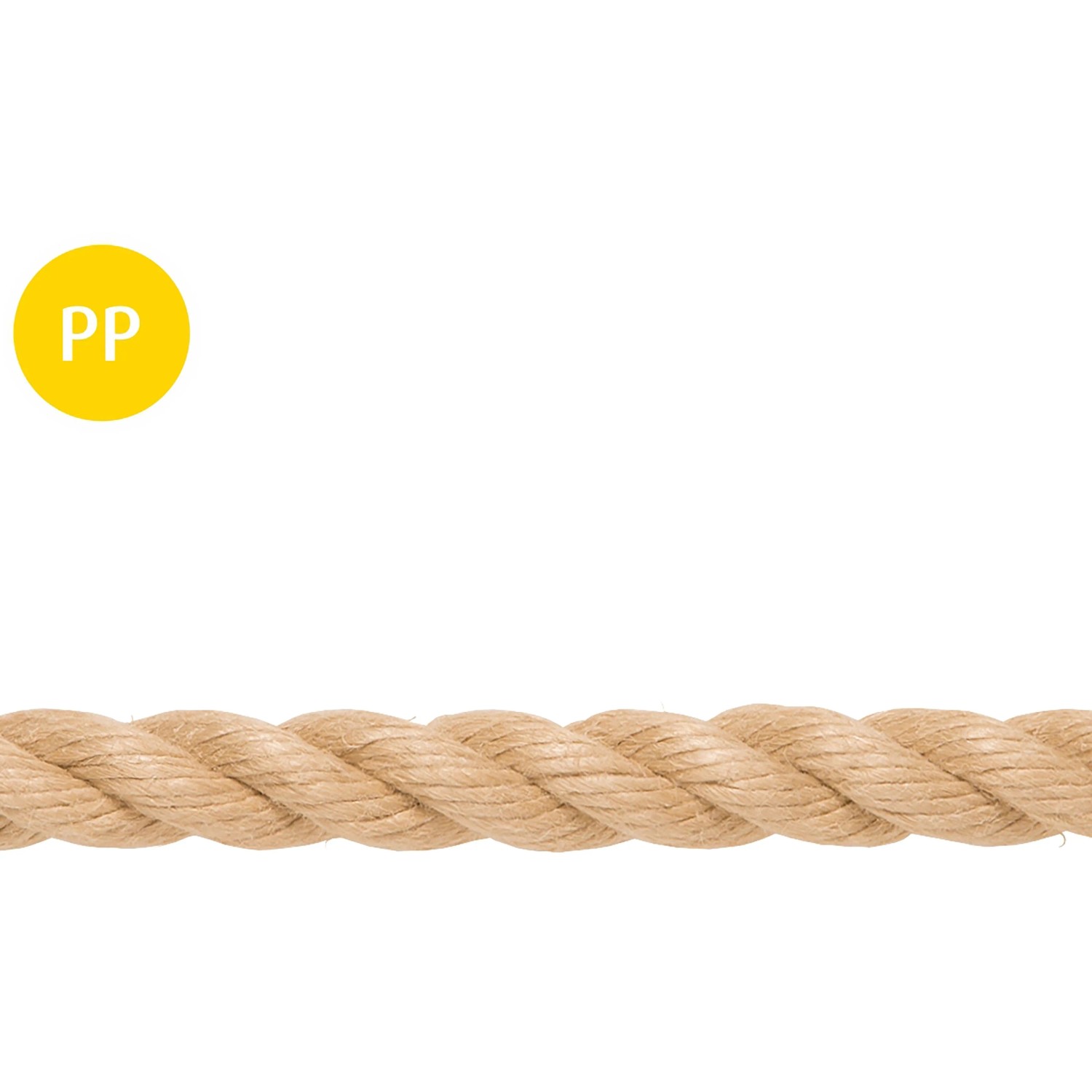 Conacord Seil Polypropylen-Stapelfasern Gedreht Ø 16 mm Natur Meterware