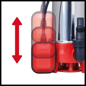 Detailaufnahme: Einhell GC-DP 1135 N Schmutzwasserpumpe mit verstellbarem Schwimmerschalter.