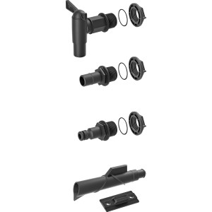 Waterform Anschlussset für Regentonnen, 5-teilig, mit Hahn, Anschlüssen und Auslauf.