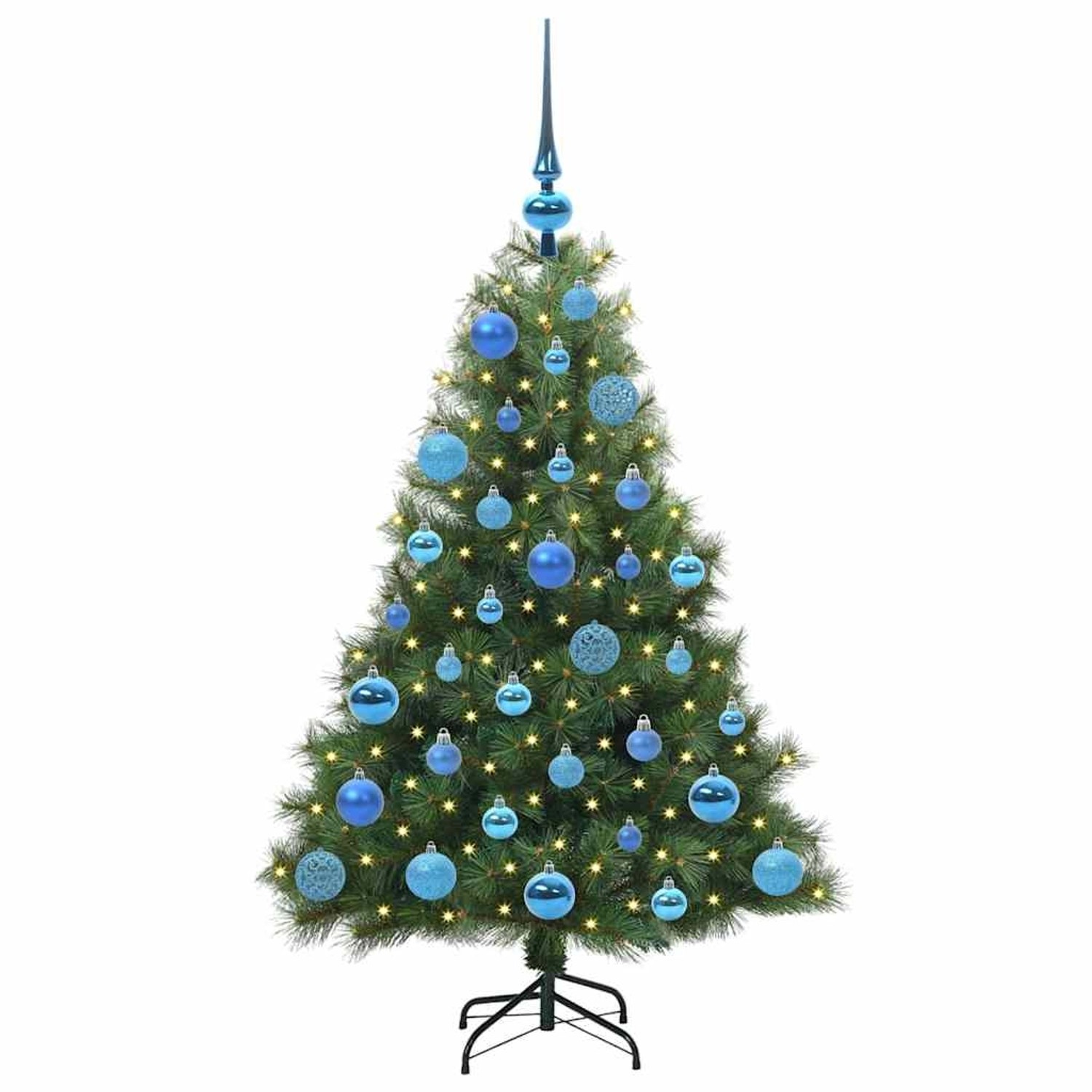 vidaXL Künstlicher Weihnachtsbaum mit 150 LEDs Grün 120 cm PE und PVC 3397764