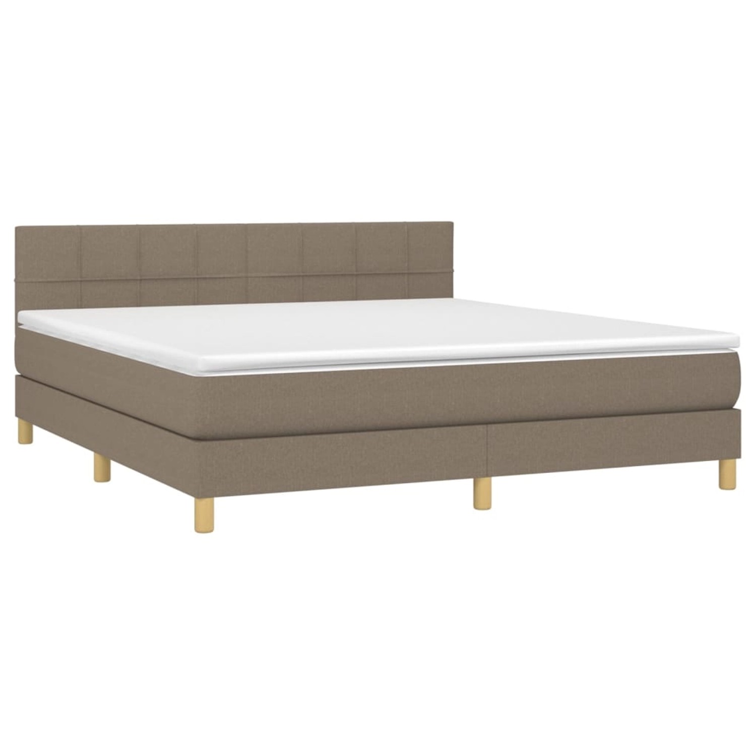 vidaXL Boxspringbett mit Matratze & LED Taupe 180x200 cm Stoff 3133737 günstig online kaufen