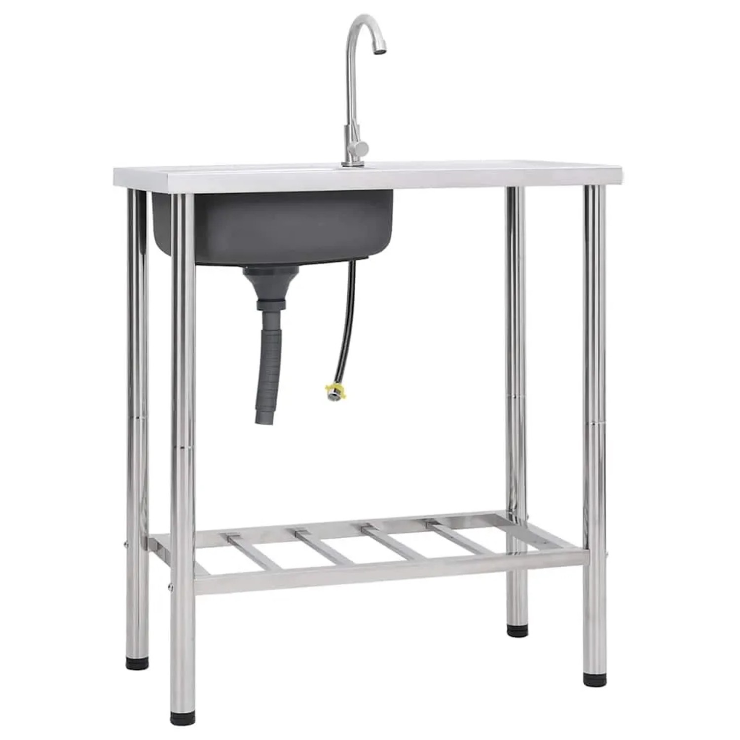 vidaXL Camping-Spüle mit Wasserhahn Edelstahl 151213