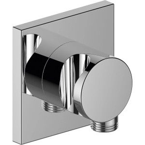 Keuco IXMO Schlauchanschluss, eckig, Chrom, mit Brausehalter. Duschzubehör für Bad & Sanitär.