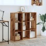 VidaXL Bücherregal in Altholz-Optik, 102x32x102 cm, Holzwerkstoff mit 9 Fächern.