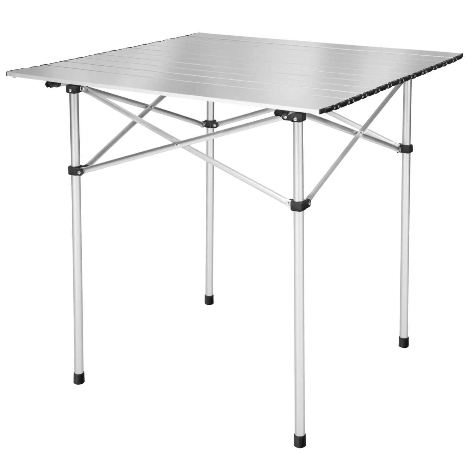 Tectake Aluminium Campingtisch  Klappbar Wetterfest  70 x 70 x 70 cm Grau