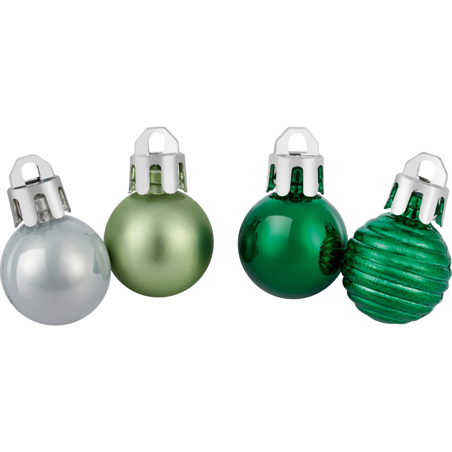 Weihnachtsbaumkugeln Ø 2 cm Kunststoff Grün Silber 30-teilig