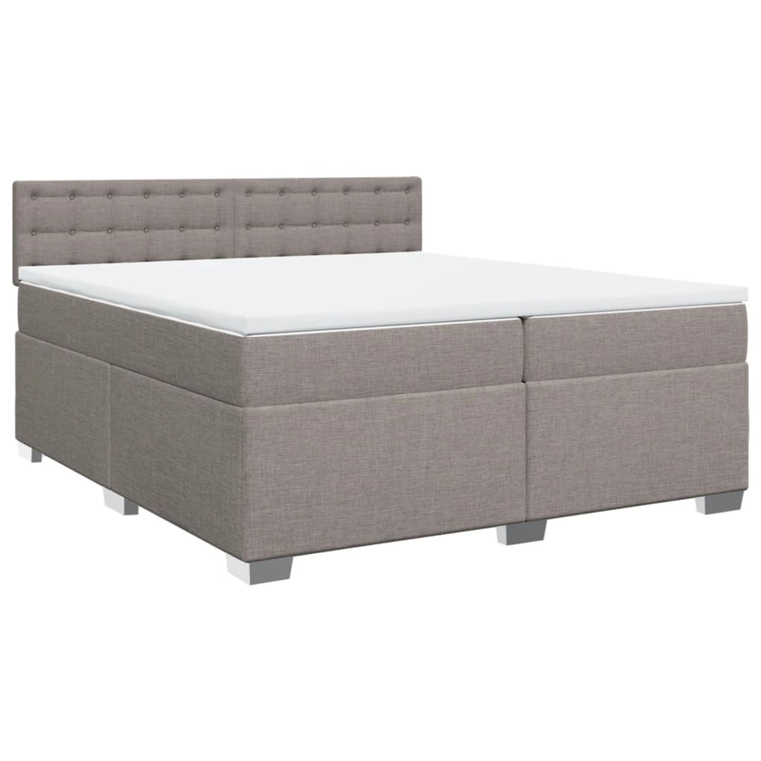 vidaXL Boxspringbett mit Matratze Taupe 200x200 cm Stoff2102025 günstig online kaufen