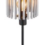 Schwarze Globo Tischleuchte Gorley mit Rauchglas-Elementen, Design-Tischlampe für E14 Leuchtmittel.