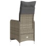 Zwei graue, verstellbare vidaXL Gartensessel aus Polyrattan mit Kissen, von hinten.