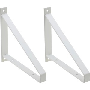 2er-Set Metall-Konsolen Bridge, matt weiß, für Regalböden bis 20 cm Tiefe.