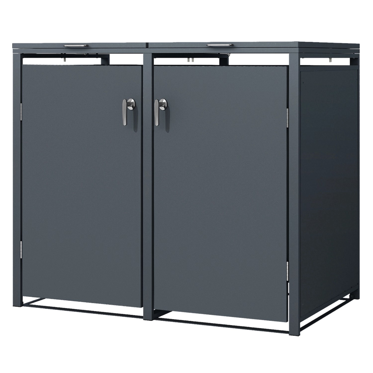 ML-Design Mülltonnenbox 2Er 240L Anthrazit 132x80x116,3 cm Stahl günstig online kaufen