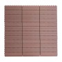 WPC Bodenfliesen Sarthe in Holzoptik, Coffee Linear, für Balkon und Terrasse, 30x30 cm.