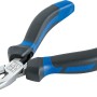 LUX Spitzzange, 120 mm, mit blau-schwarzen 2K-Griffhüllen für Halte-, Biege- und Schneidarbeiten.