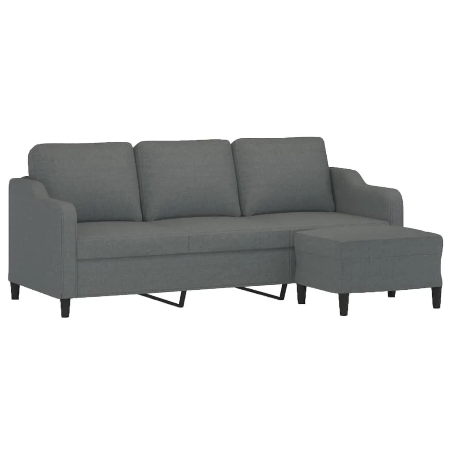 vidaXL 3-Sitzer-Sofa mit Hocker Dunkelgrau 180 cm Stoff 3201136 günstig online kaufen