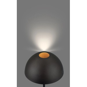 Schwarze Brilo Tischleuchte mit E14 Fassung und Kabelschalter. Design-Tischlampe für indirekte Beleuchtung.