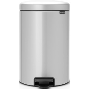 Brabantia Treteimer NewIcon 20 l, Metallic Grey. Pedal Mülleimer für Küche und Bad.