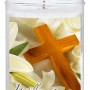 Motiv-Grablicht mit Kreuz und Lilien, In stillem Gedenken, Brenndauer 5 Tage.