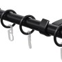 Schwarze Gardinia Gardinenstange Cap, 1-läufig, ausziehbar mit Ringen und Halterung.