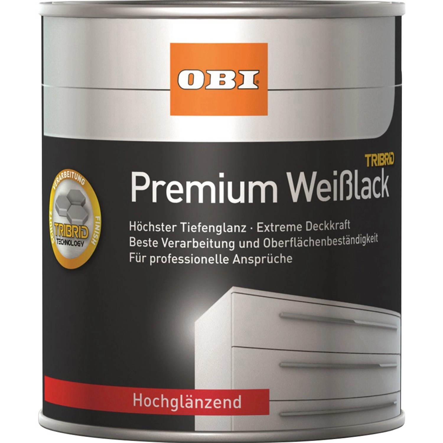 OBI Premium Weißlack Tribrid hochglänzend Weiß 375 ml