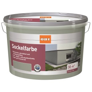 Eimer OBI Sockelfarbe, braun, seidenmatt, 5 Liter. Schutzanstrich für Mauern und Beton.