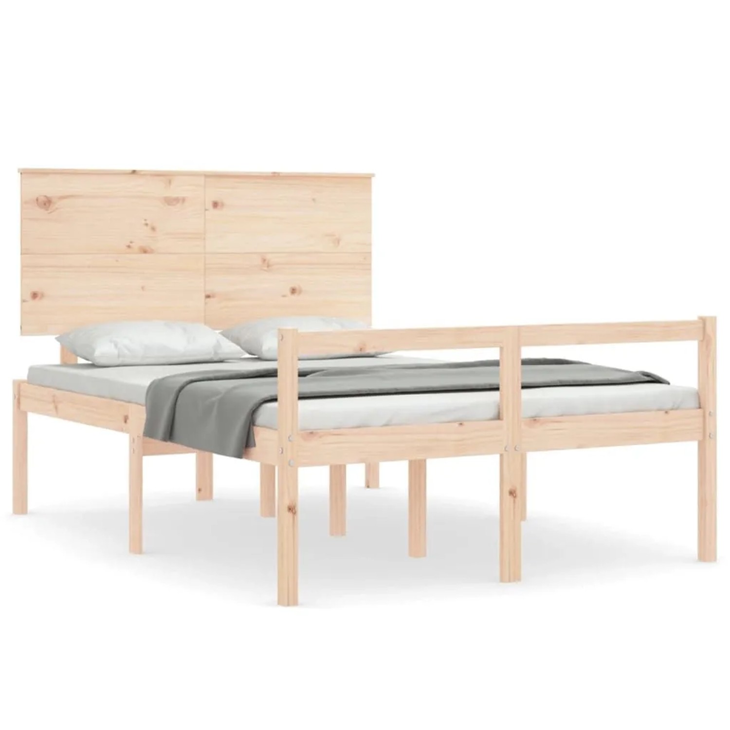 vidaXL Seniorenbett mit Kopfteil 140x190 cm Massivholz 3195461 günstig online kaufen