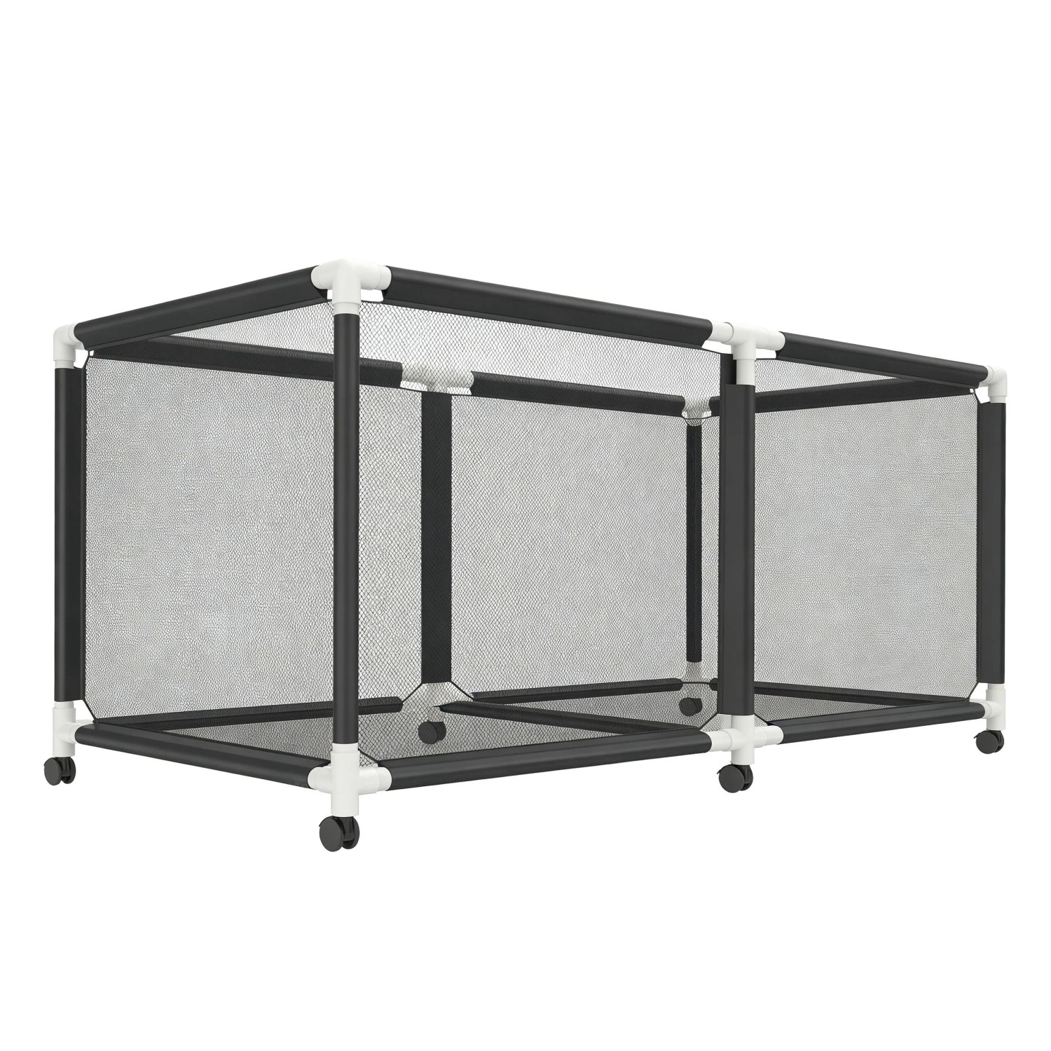 Relaxdays Ballwagen Kunststoff Schwarz Rollbar Feststellbar Belüftet 85 cm x 160 cm x 78 cm 6,3 kg