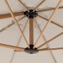 Detailaufnahme: Doppler Alu Wood Ampelschirm 300x220 cm, Natur, mit Holzoptik und Kurbel.