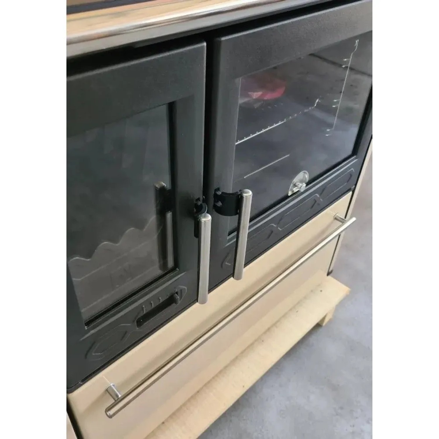 Plamen Küchenofen Holzherd 850 Glas Creme Rechte Version und 8 kW_3