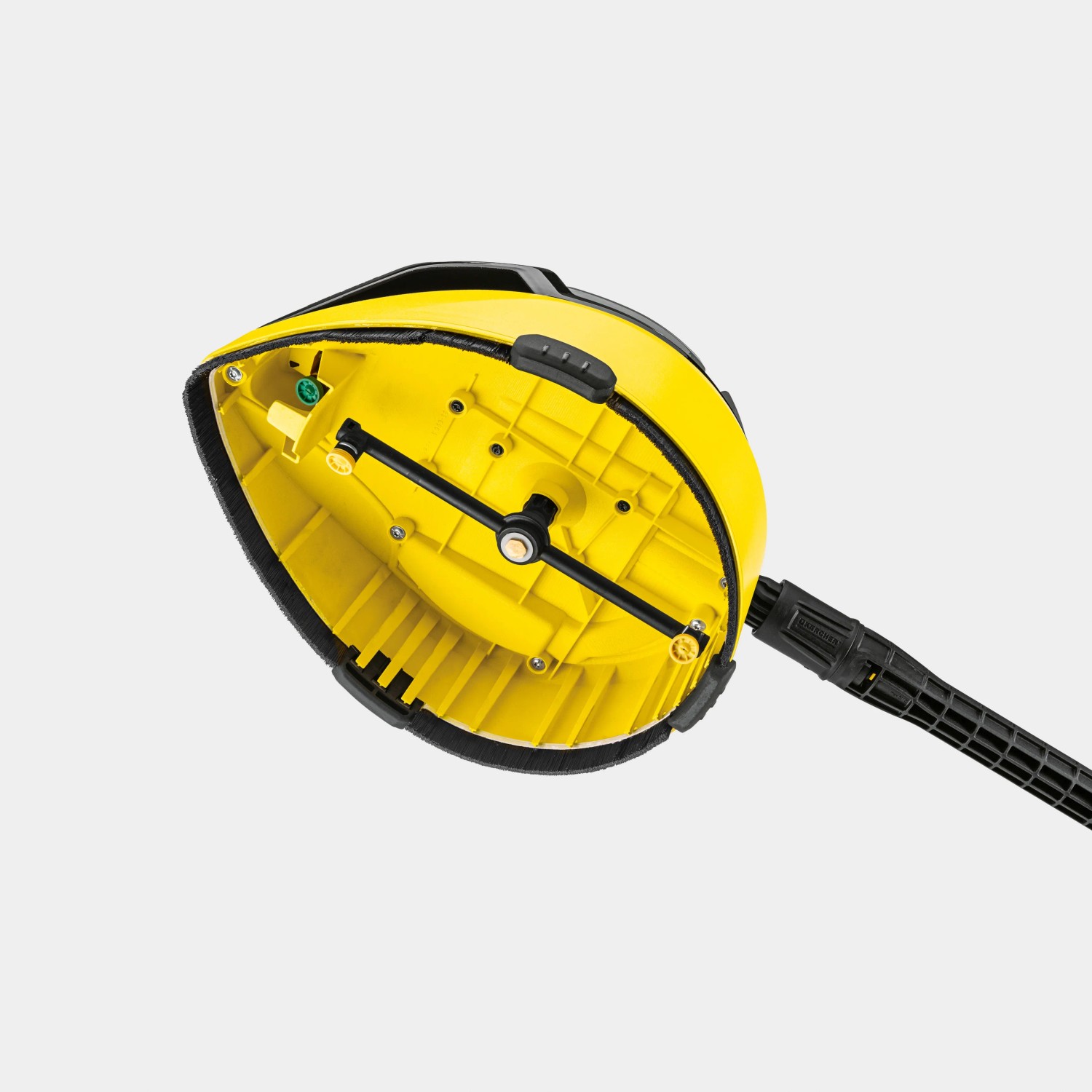 Kärcher Flächenreiniger T 7 Plus T-Racer, Unteransicht mit rotierenden Düsen für Hochdruckreiniger.