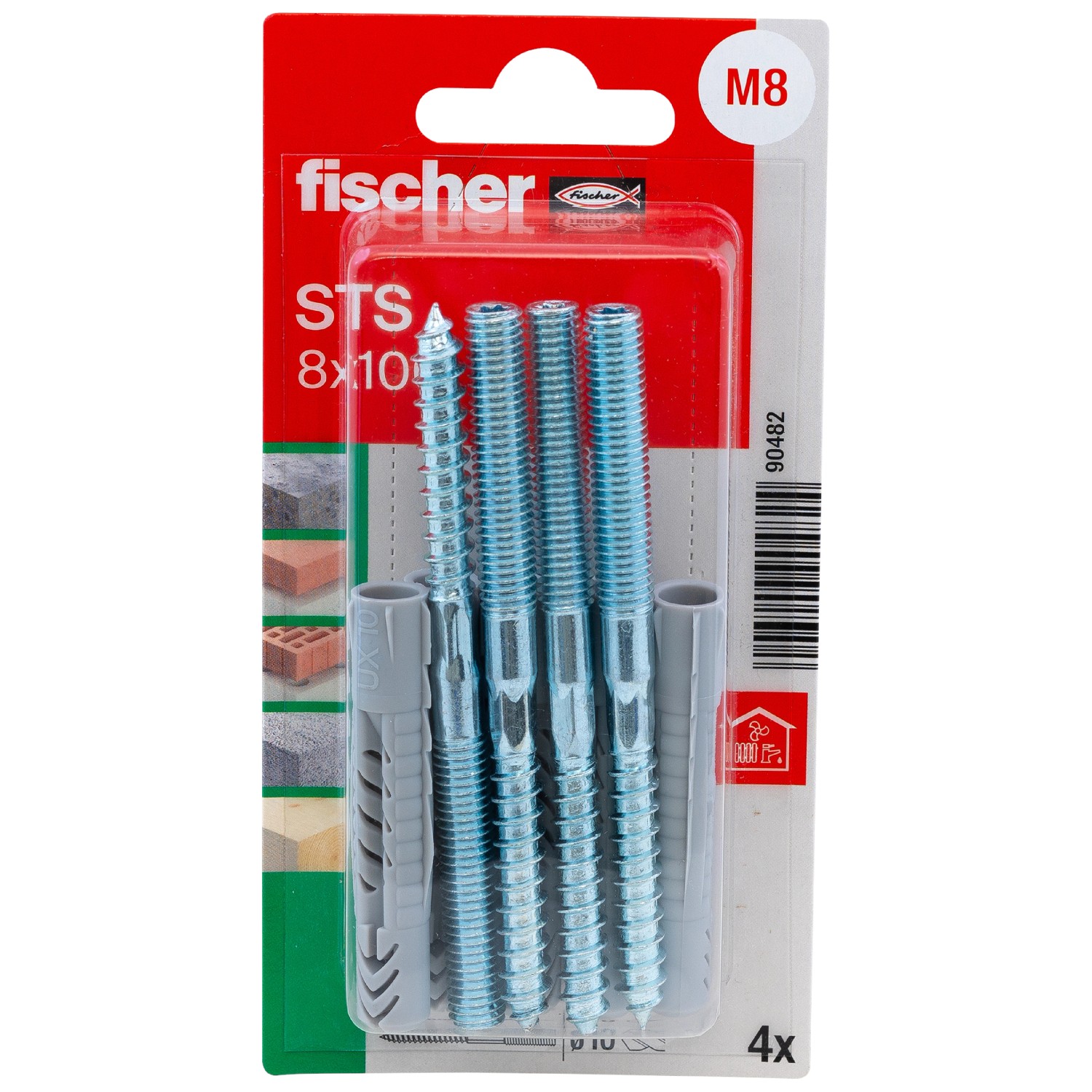 Thumbnail - Fischer Universaldübel UX und Stockschraube STS 8 mm x 100 mm 4 Stück