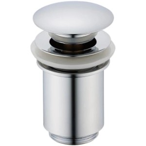 Verchromtes Kronenbach Pop Up Ablaufventil, rund und lang für Waschbecken.