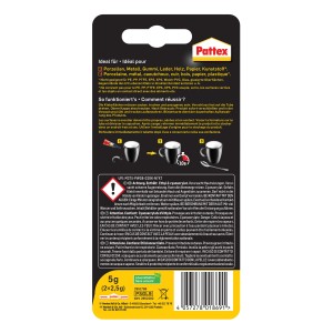Pattex Sekundenkleber-Set, 2 Tuben à 2,5g. Ideal für schnelle Reparaturen im Haushalt & Werkstatt.