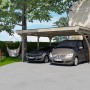 Weka Doppelcarport 616 A mit Rundbogen, 500x500 cm, für zwei PKW.