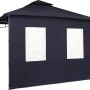tepro Seitenteil-Set Lehua/Waya, dunkelblau, 2-teilig: 1 geschlossen, 1 mit 2 Fenstern für Lauben & Pavillons.