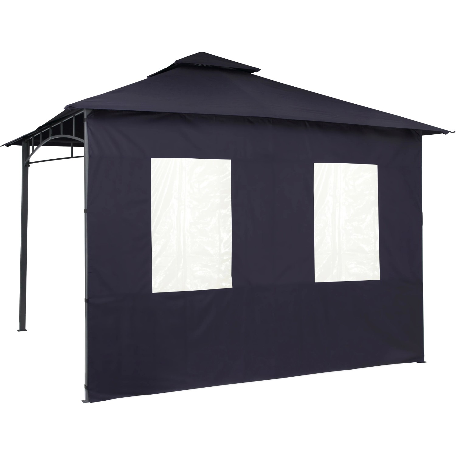 tepro Seitenteil-Set Lehua/Waya, dunkelblau, 2-teilig: 1 geschlossen, 1 mit 2 Fenstern für Lauben & Pavillons.