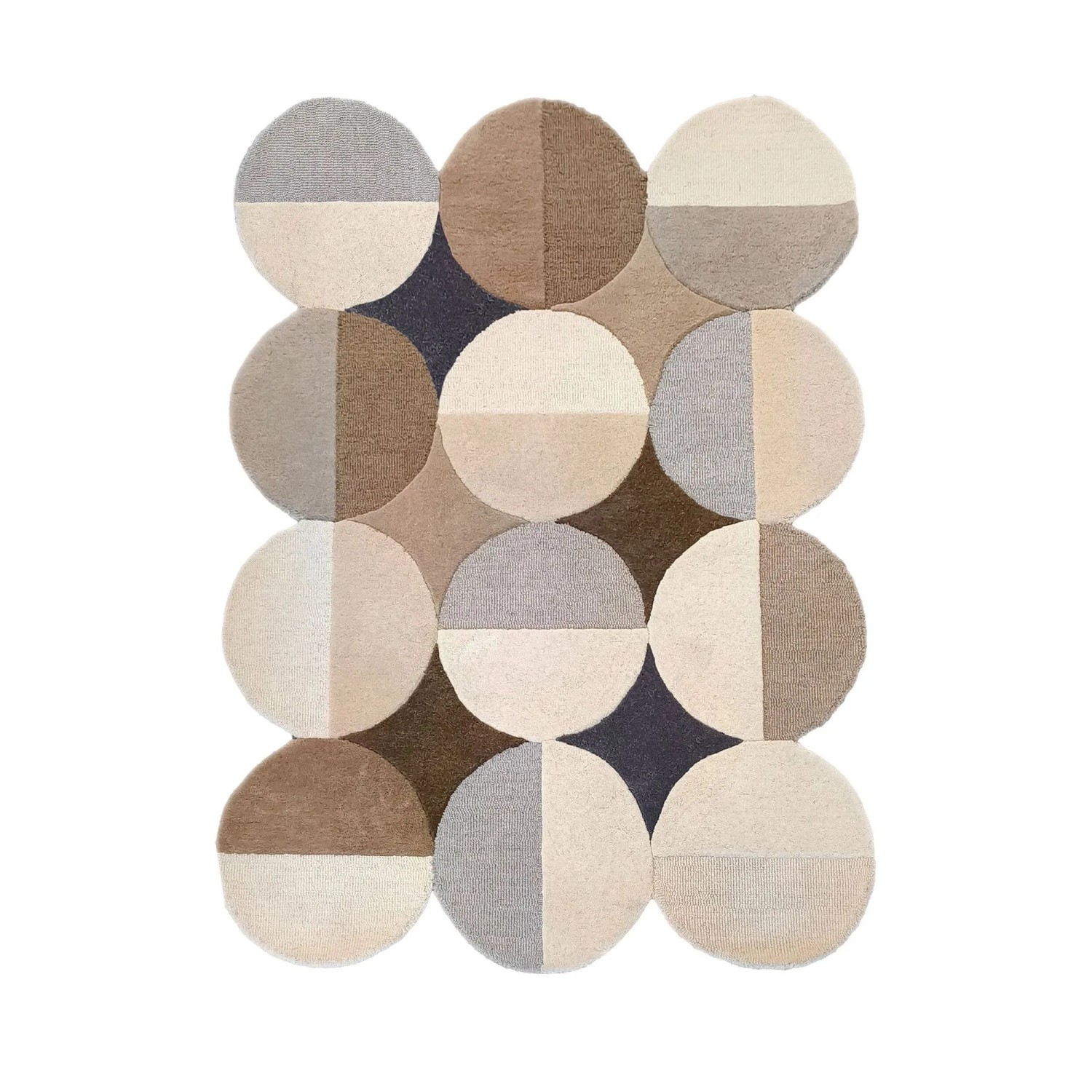 Flair Rugs Wollteppich Mia Ellipse 120 cm x 170 cm Beige