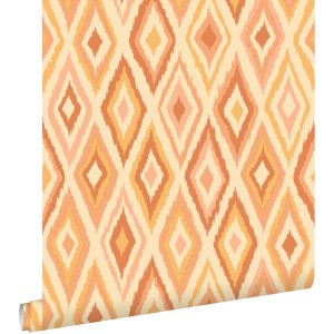 ESTAhome Tapete Karomuster Gelb und Orange 50 x 900 cm